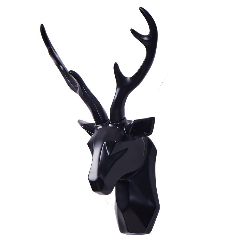 Nordic Style Deer Head Wall Hanging Resin Animal Head Pendant Living Room TV Sofa Background Wall Decorations Wholesale