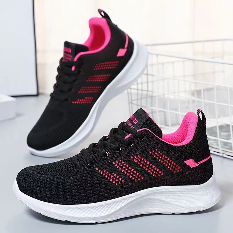 2024 New Arrival Lightweight Mom Sports Casual Shoes Shock Absorbing Running Shoes Black Soft Bottom Soft Surface Flat Work Shoes