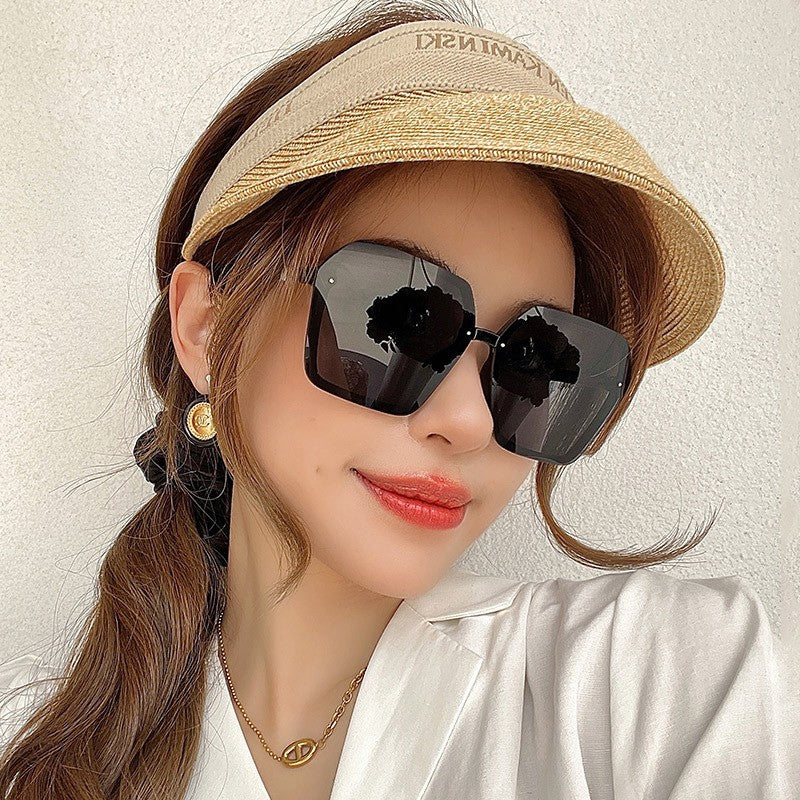 Korean-style Irregular Box Sunglasses Women&#039;s Internet-famous Slim-fit Polygon Sunglasses Trendy Atmospheric All-match Black Glasses